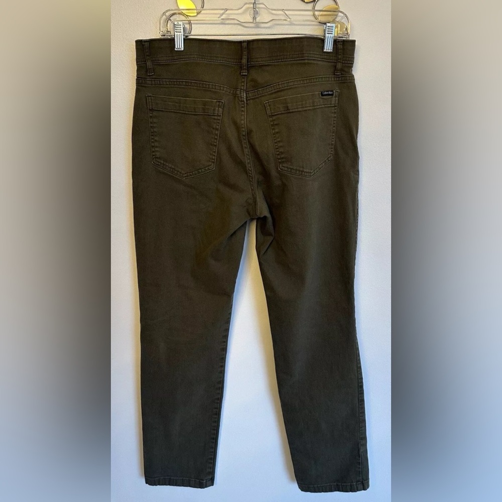 Calvin Klein Pants Mens Size 32x32 Infinite Flex Waist Slim Fit Green In Colour - Picture 6 of 6